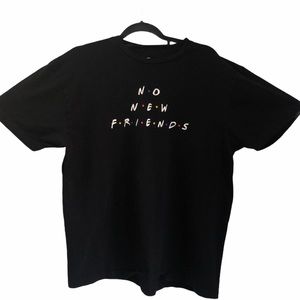 Franchise LA No New Friends T Shirt Black